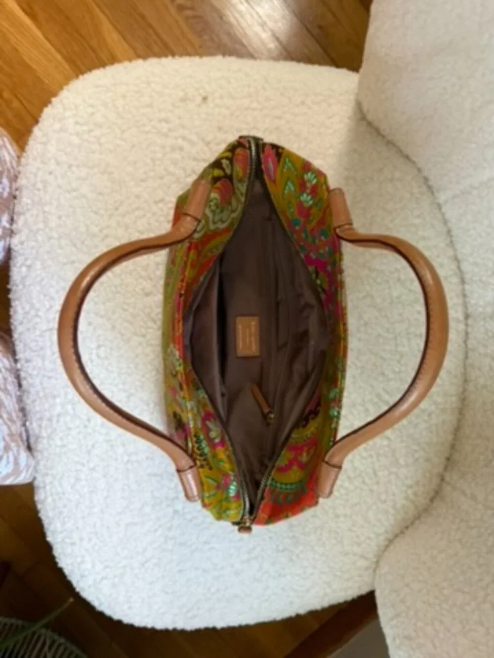 Authentic Kate Spade New York Vintage Paisley Canvas Satchel/Bowler Bag.